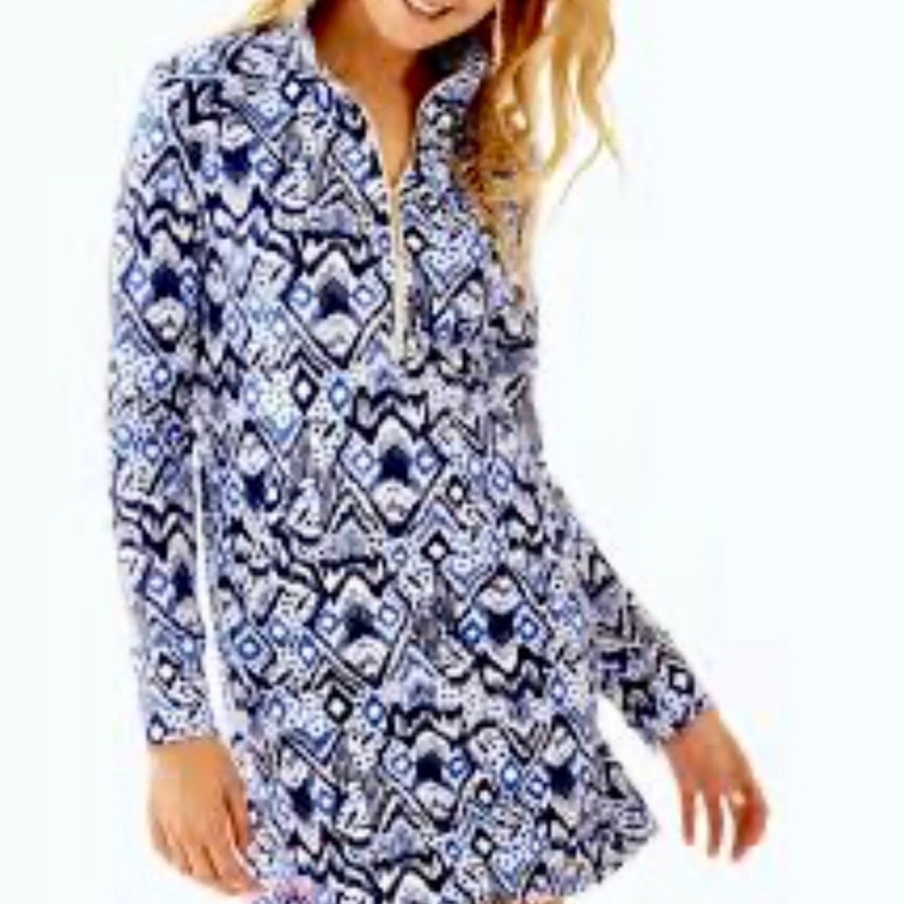 Lilly Pulitzer Oh My Cod Beckon Blue Skipper Dress Women’s Size Large - Picture 13 of 13